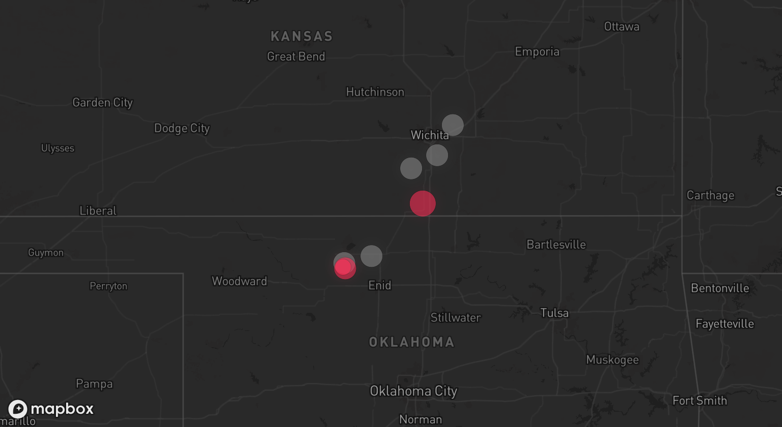 Storm warning map: Helena, OK