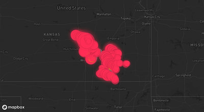 Storm warning map: Madison, KS