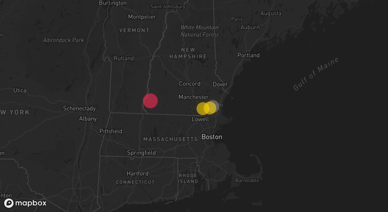 Storm warning map: Merrimac, MA