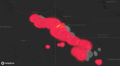 Storm warning map: Gillette, WY