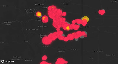 Storm warning map: Walsenburg, CO