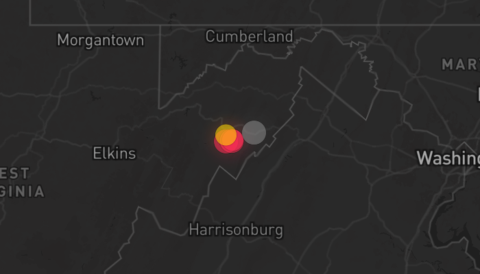 Storm warning map: Baker, WV