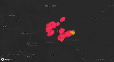 Storm warning map: Lavina, MT