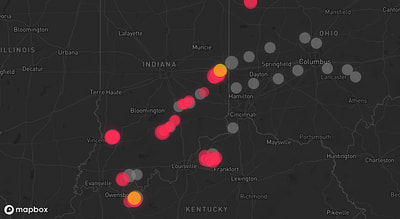 Storm warning map: Santa Claus, IN