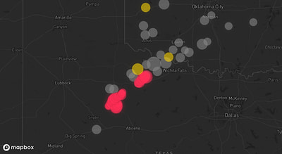 Storm warning map: Norman, OK