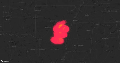 Storm warning map: Tucker, AR