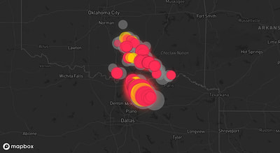Storm warning map: Ada, OK