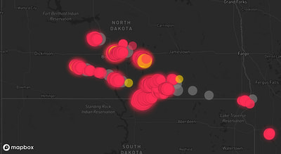 Storm warning map: Center, ND