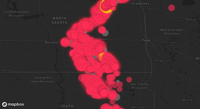 Storm warning map: Pettibone, ND