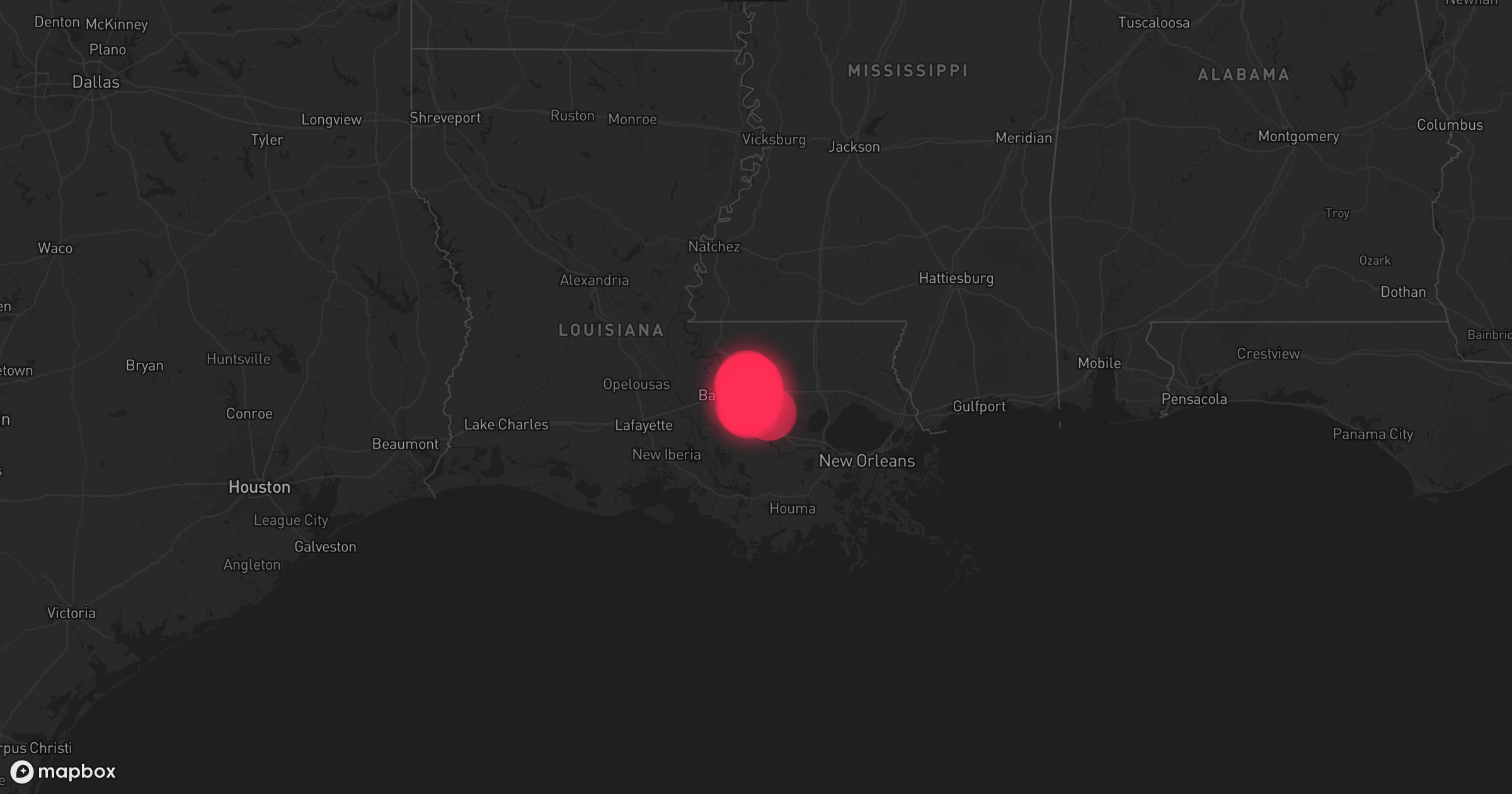 Storm warning map: Baton Rouge, LA