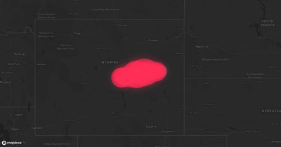 Storm warning map: Casper, WY