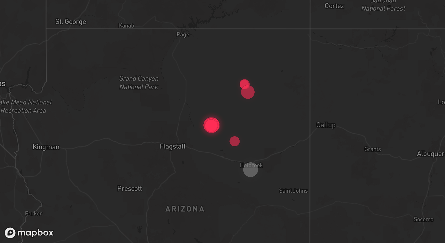 Storm warning map: Holbrook, AZ