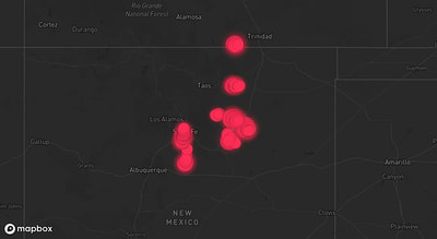 Storm warning map: Las Vegas, NM