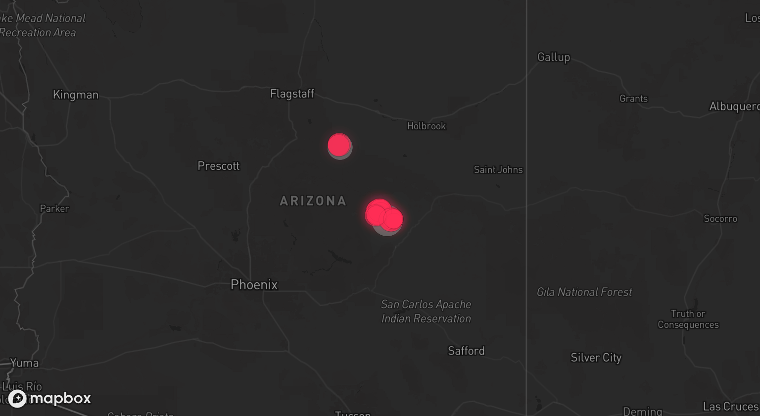 Storm warning map: Happy Jack, AZ