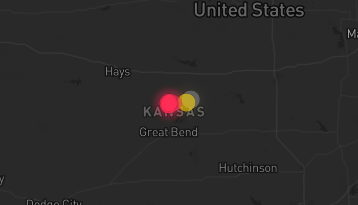 Storm warning map: Claflin, KS