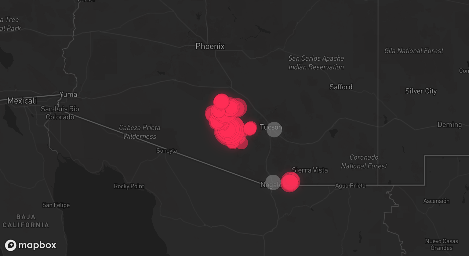Storm warning map: Patagonia, AZ