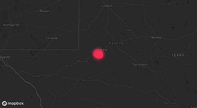 Storm warning map: Midland, TX
