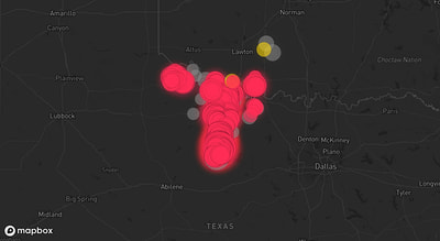 Storm warning map: Wichita Falls, TX