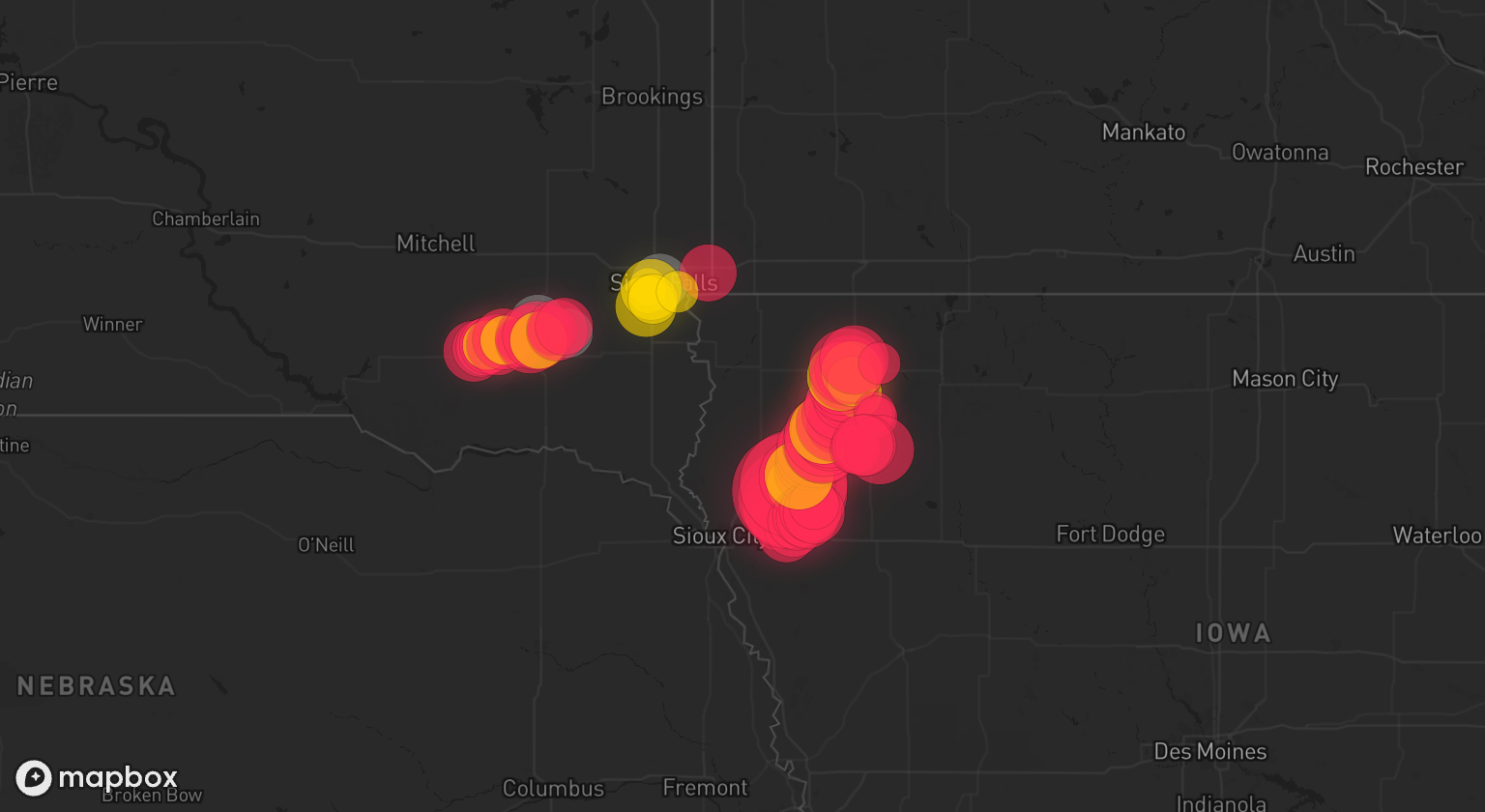 Storm warning map: Olivet, SD