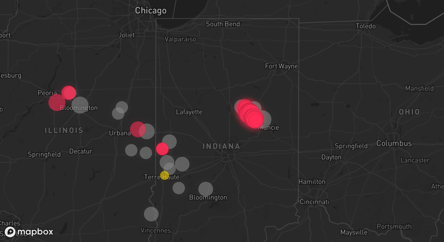 Storm warning map: Secor, IL
