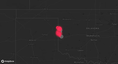 Storm warning map: Reydon, OK