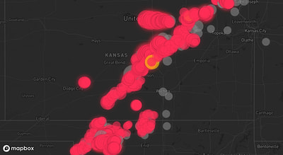 Storm warning map: Freedom, OK