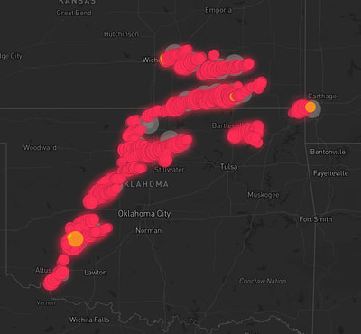 Storm warning map: Wichita, KS