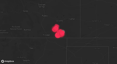 Storm warning map: Branson, CO