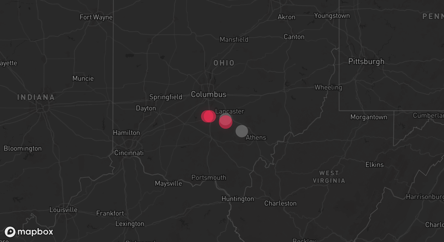 Storm warning map: New Plymouth, OH
