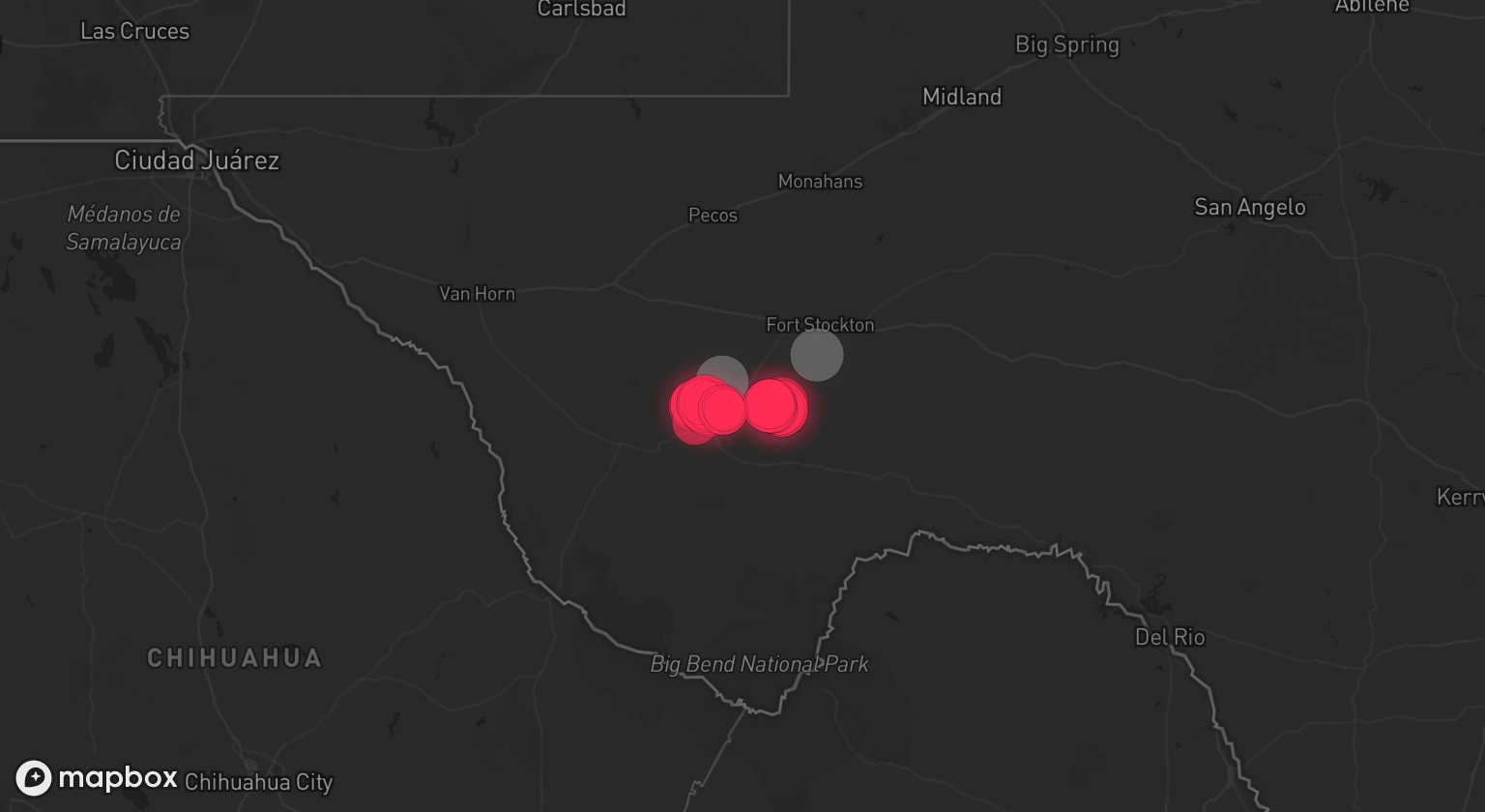 Storm warning map: Fort Stockton, TX