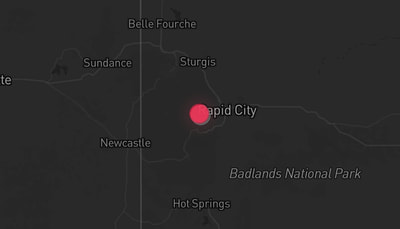 Storm warning map: Rapid City, SD
