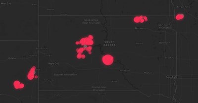 Storm warning map: Frederick, SD