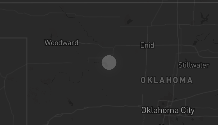 Storm warning map: Longdale, OK