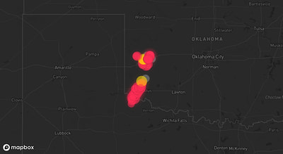 Storm warning map: Eldorado, OK