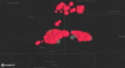 Storm warning map: Wheatland, WY