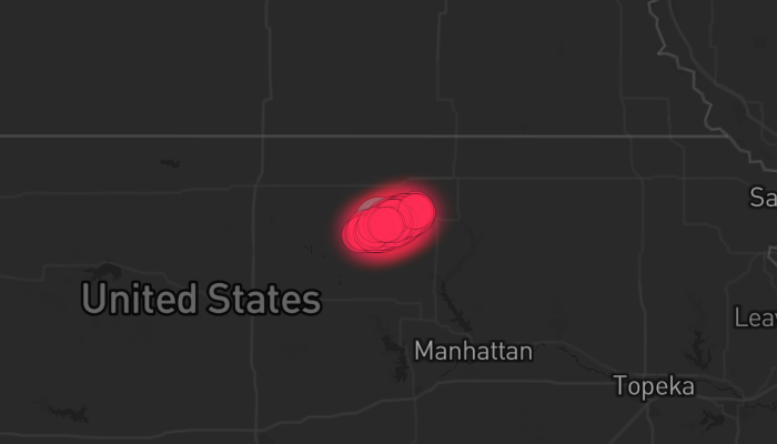 Storm warning map: Linn, KS