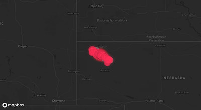 Storm warning map: Whitney, NE