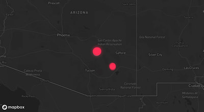 Storm warning map: Winkelman, AZ