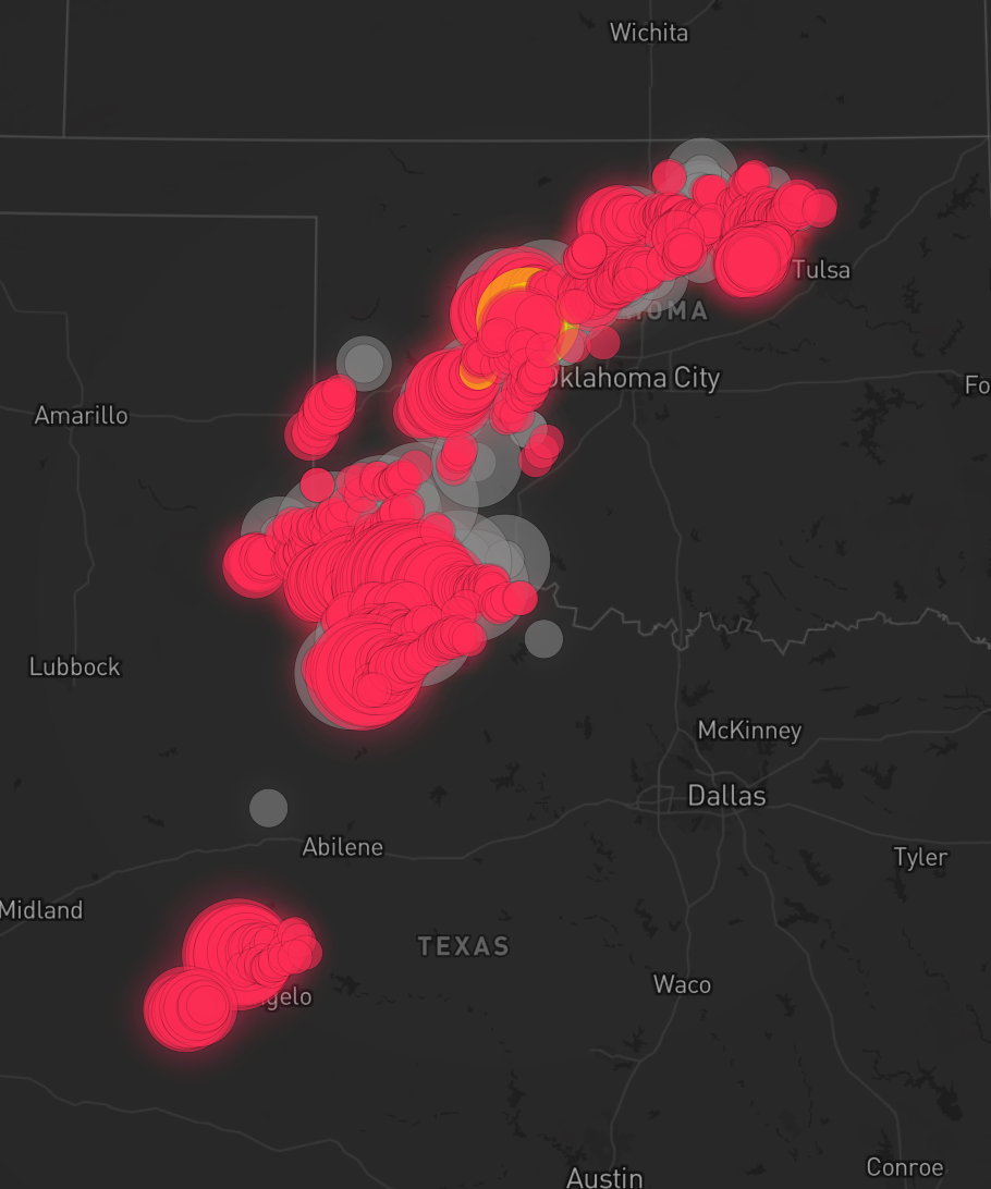 Storm warning map: Oklahoma City, OK
