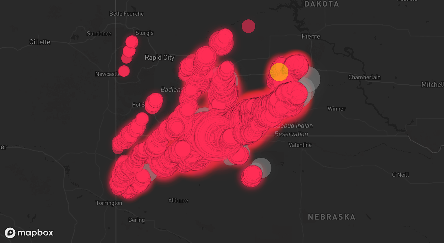 Storm warning map: Nenzel, NE