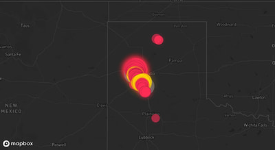 Storm warning map: Amarillo, TX