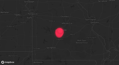 Storm warning map: Camdenton, MO