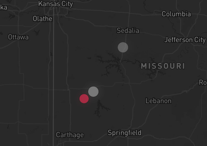 Storm warning map: Springfield, MO