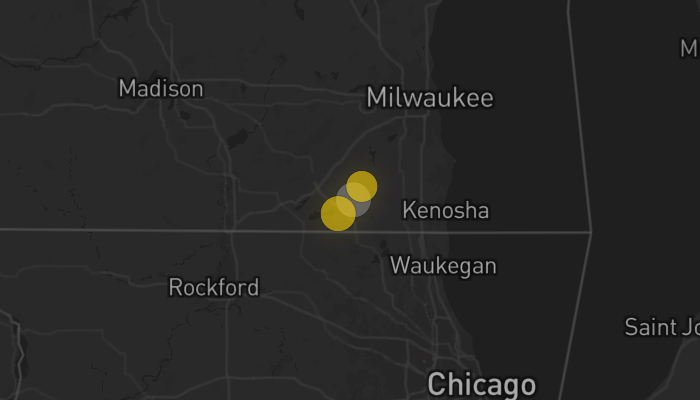 Storm warning map: Burlington, WI