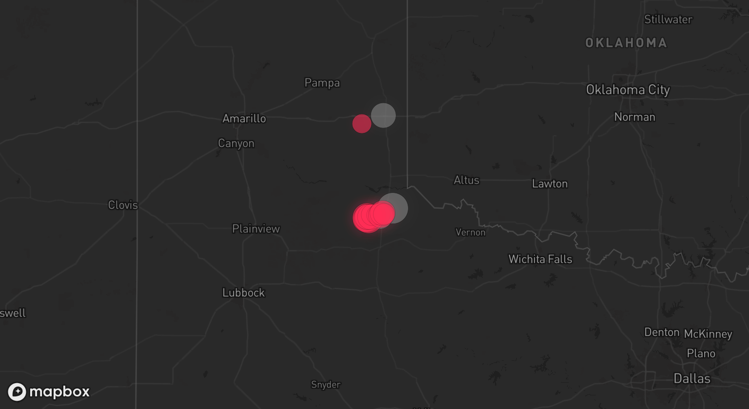 Storm warning map: Childress, TX