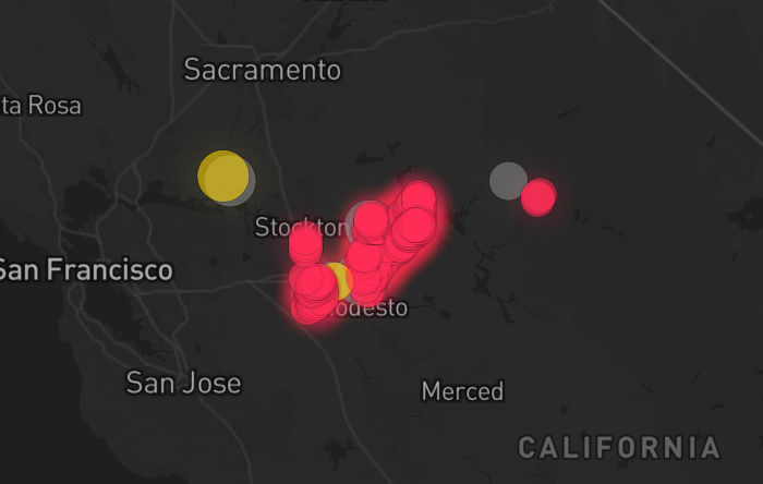 Storm warning map: Escalon, CA
