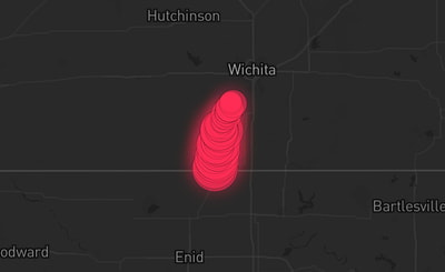 Storm warning map: Caldwell, KS