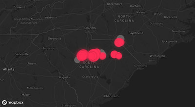 Storm warning map: Florence, SC