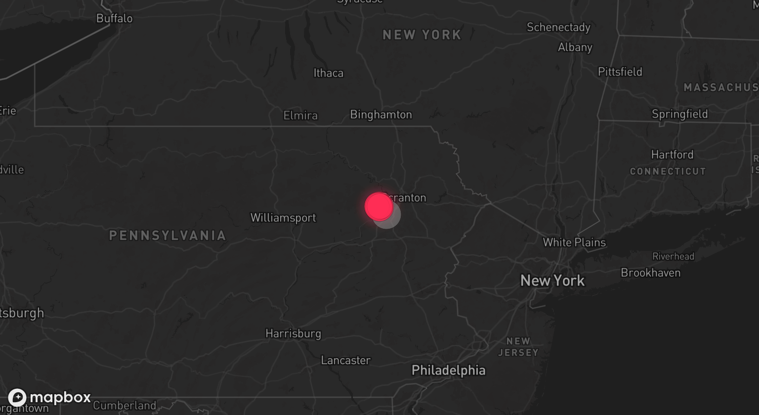 Storm warning map: Plains, PA