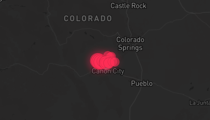 Storm warning map: Cañon City, CO